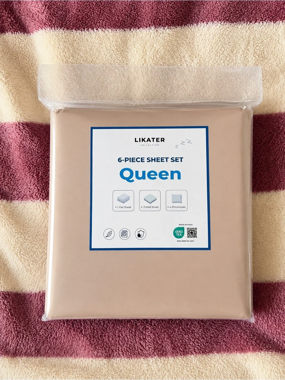 Likater Queen 6-Piece Sheet Set in Beige